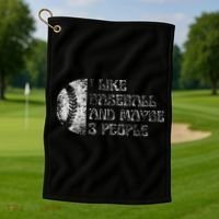 I Like Baseball And Maybe 3 People Funny Baseball Player Golf Towel thumb 1