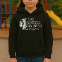 I Like Baseball And Maybe 3 People Funny Baseball Player Kids Hoodie thumb 3
