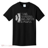 I Like Baseball And Maybe 3 People Funny Baseball Player Kids T-Shirt thumb 0