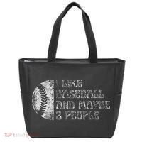 I Like Baseball And Maybe 3 People Funny Baseball Player Tote Bag thumb 0