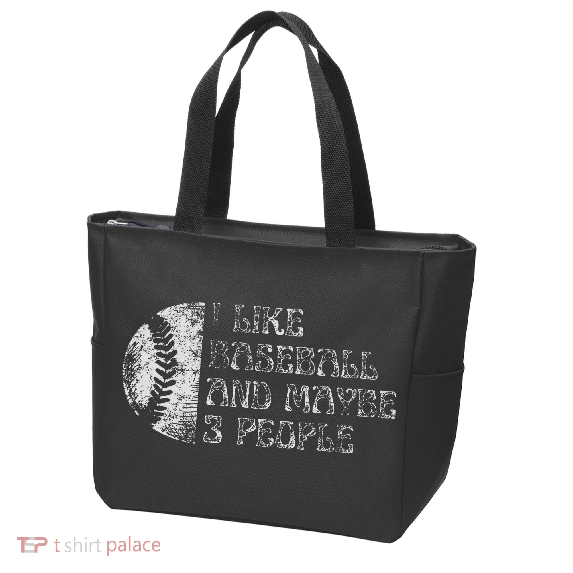I Like Baseball And Maybe 3 People Funny Baseball Player Tote Bag