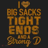 I Love Big Sacks Tight Ends And Strong D Funny Football Golf Towel thumb 3