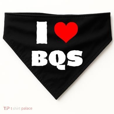 I Love Bqs USA-Made Doggie Bandana