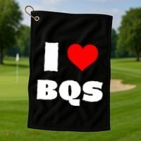 I Love Bqs Golf Towel thumb 1