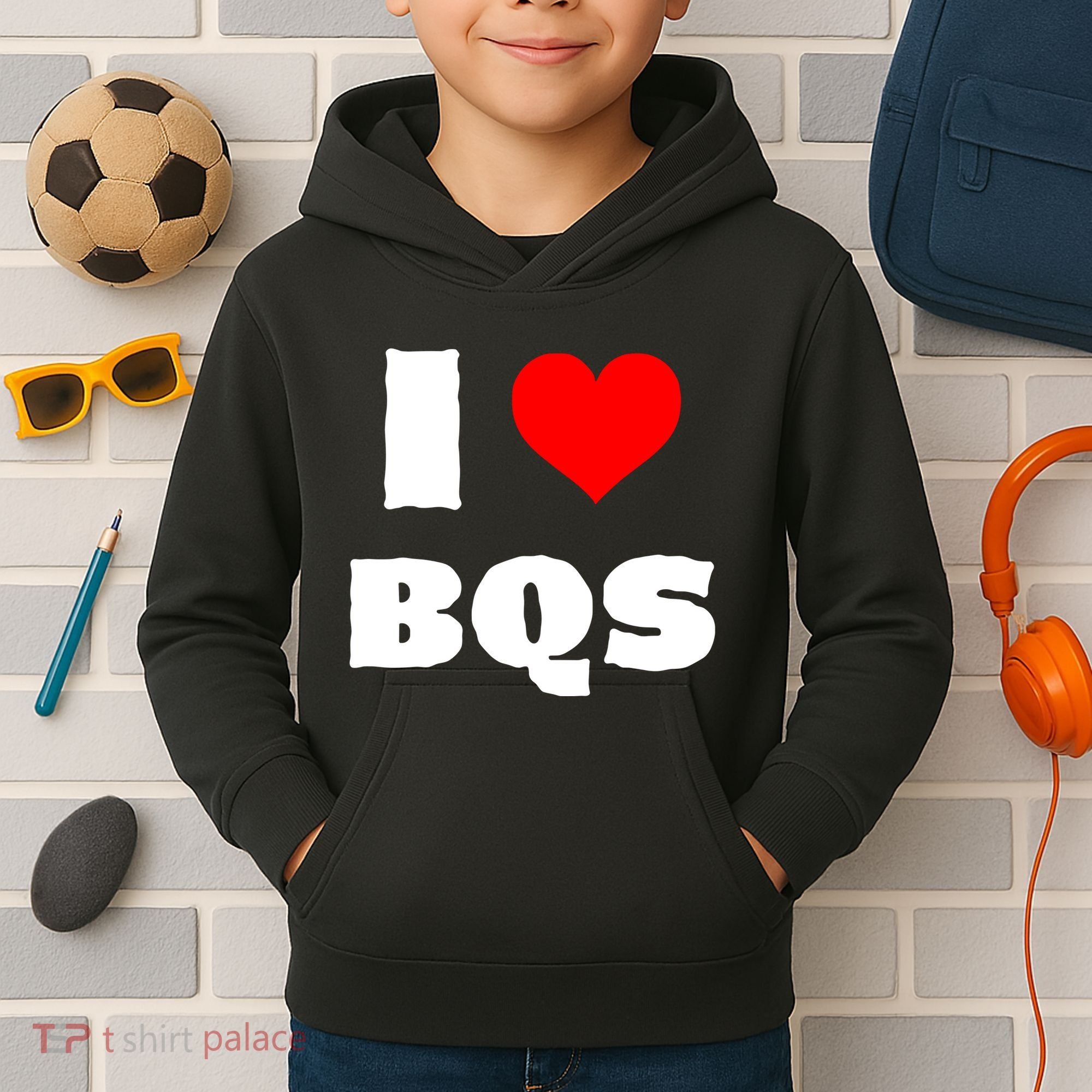I Love Bqs Kids Hoodie