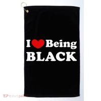 I Love Being Black I Like to be Black Golf Towel thumb 0