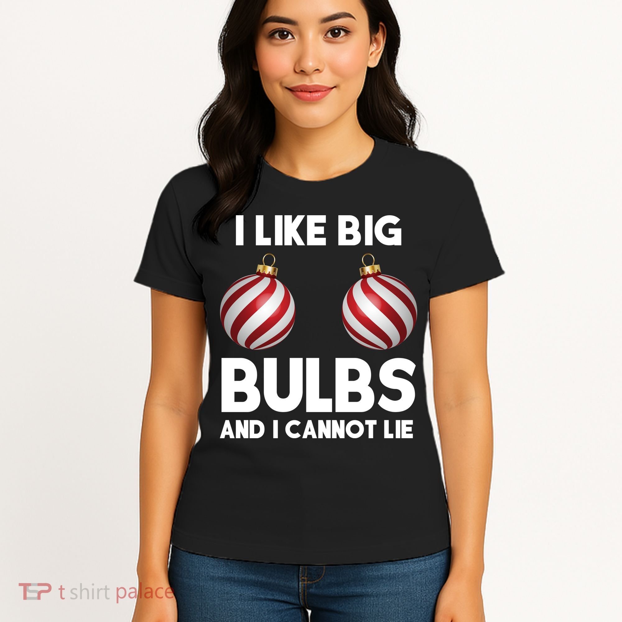 I Like Big Bulbs And I Cannot Lie Funny Christmas Women's T-Shirt