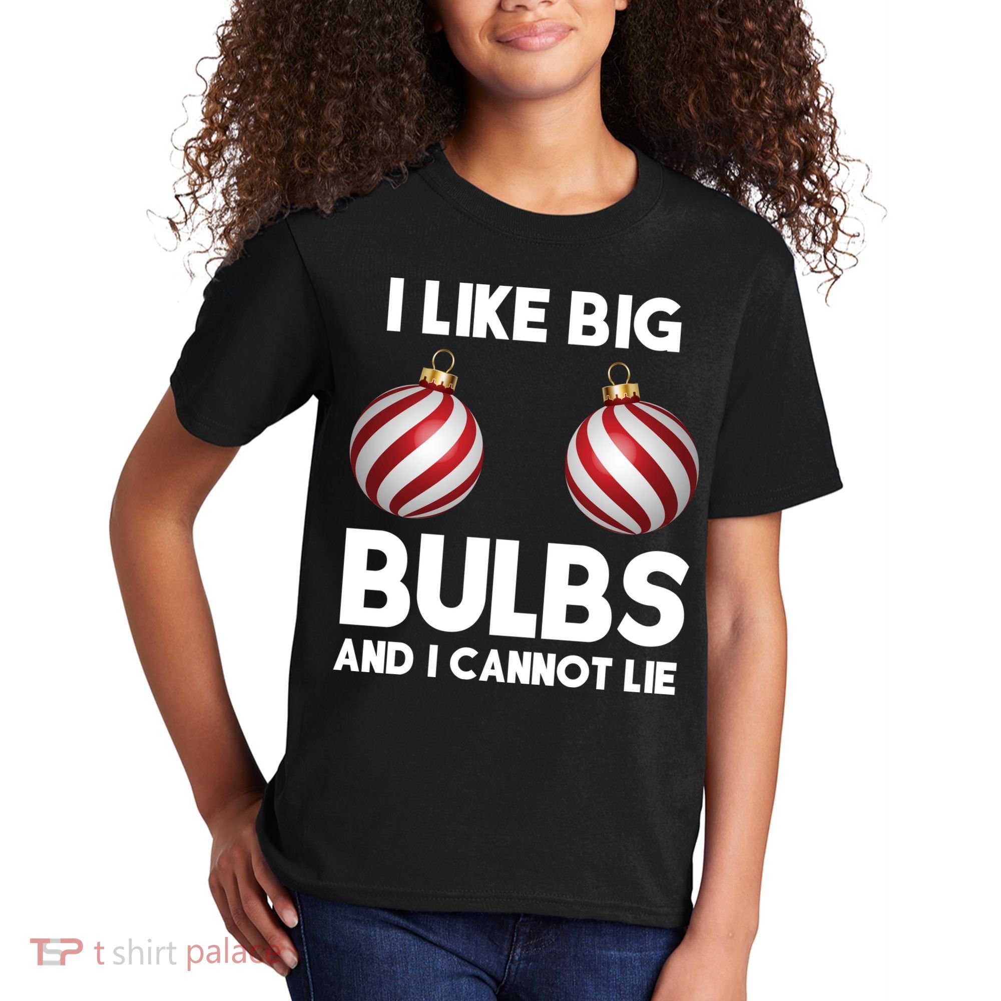 I Like Big Bulbs And I Cannot Lie Funny Christmas Kids T-Shirt