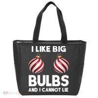 I Like Big Bulbs And I Cannot Lie Funny Christmas Tote Bag thumb 0