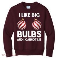 I Like Big Bulbs And I Cannot Lie Funny Christmas Kids Sweatshirt thumb 0