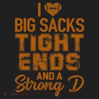 I Love Big Sacks Tight Ends And A Strong D Funny Football Golf Towel thumb 3
