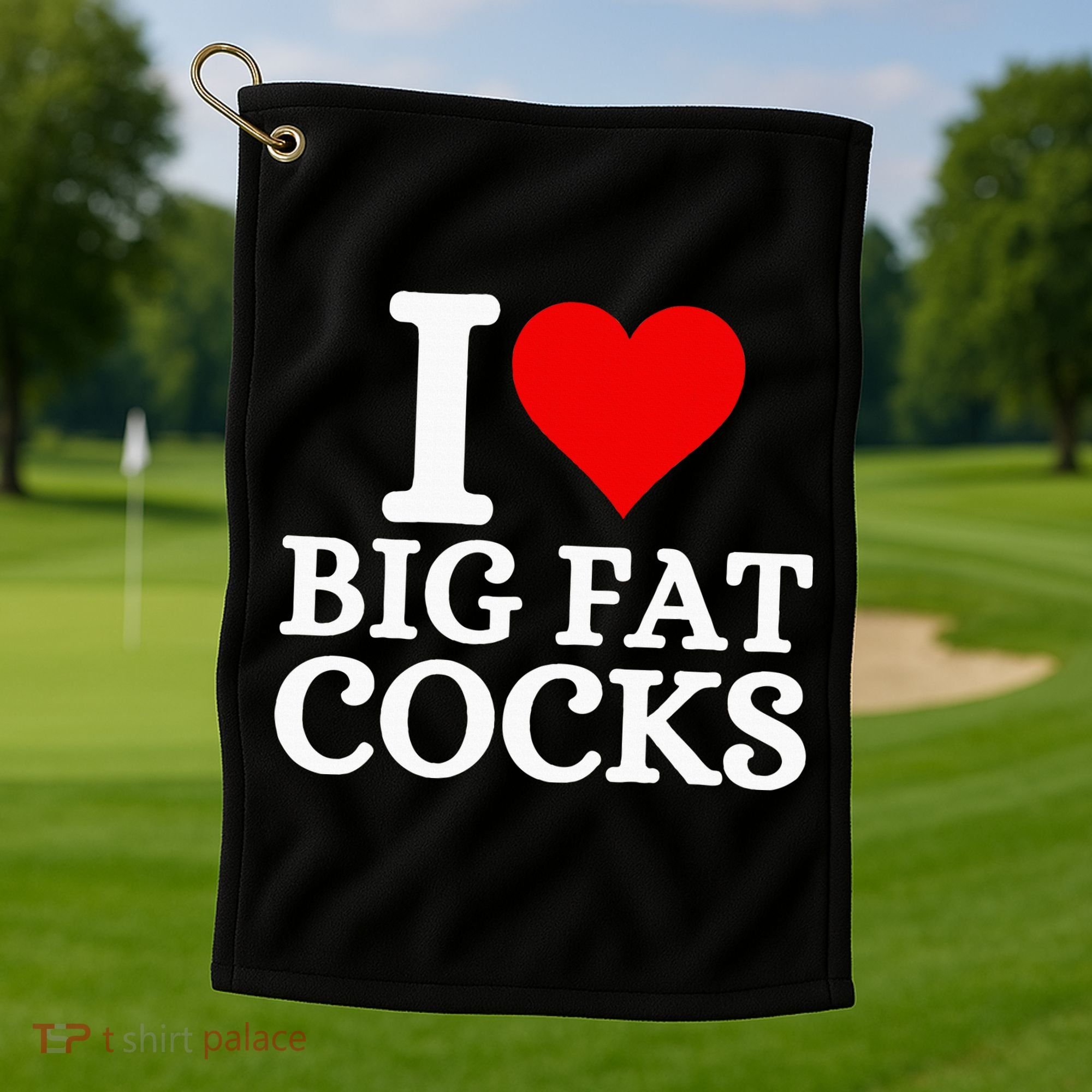 I Love Big Fat Cocks Funny Golf Towel