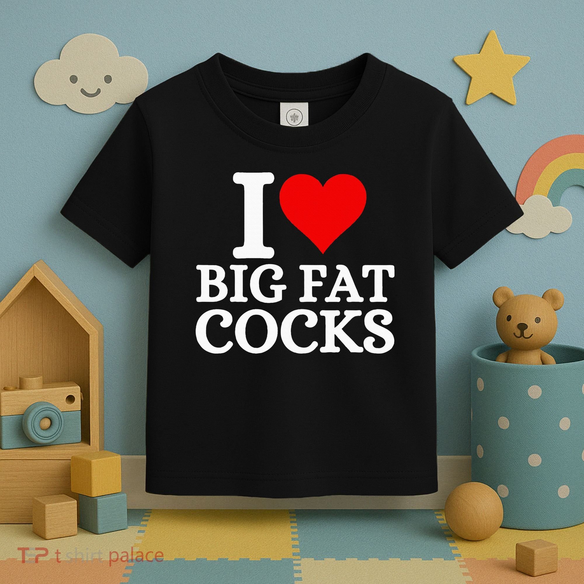 I Love Big Fat Cocks Funny Toddler T-Shirt