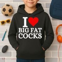 I Love Big Fat Cocks Funny Kids Hoodie thumb 2