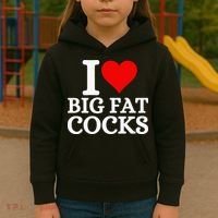 I Love Big Fat Cocks Funny Kids Hoodie thumb 3