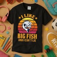 I Like Big Fish And I Cannot Lie Kids T-Shirt thumb 3