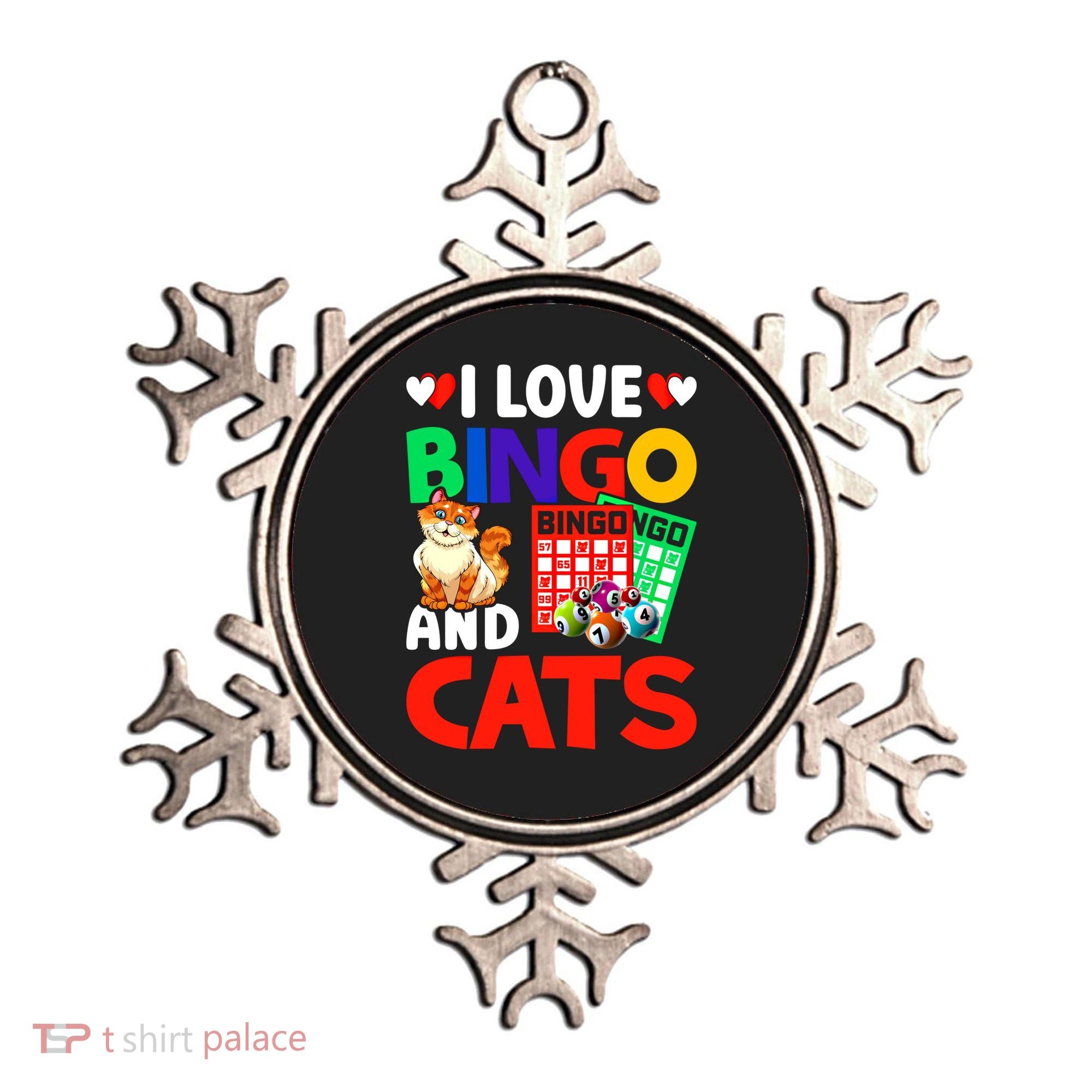 I Love Bingo And Cats Bingo Caller Humor Lottery Lucky Great Gift Ornament