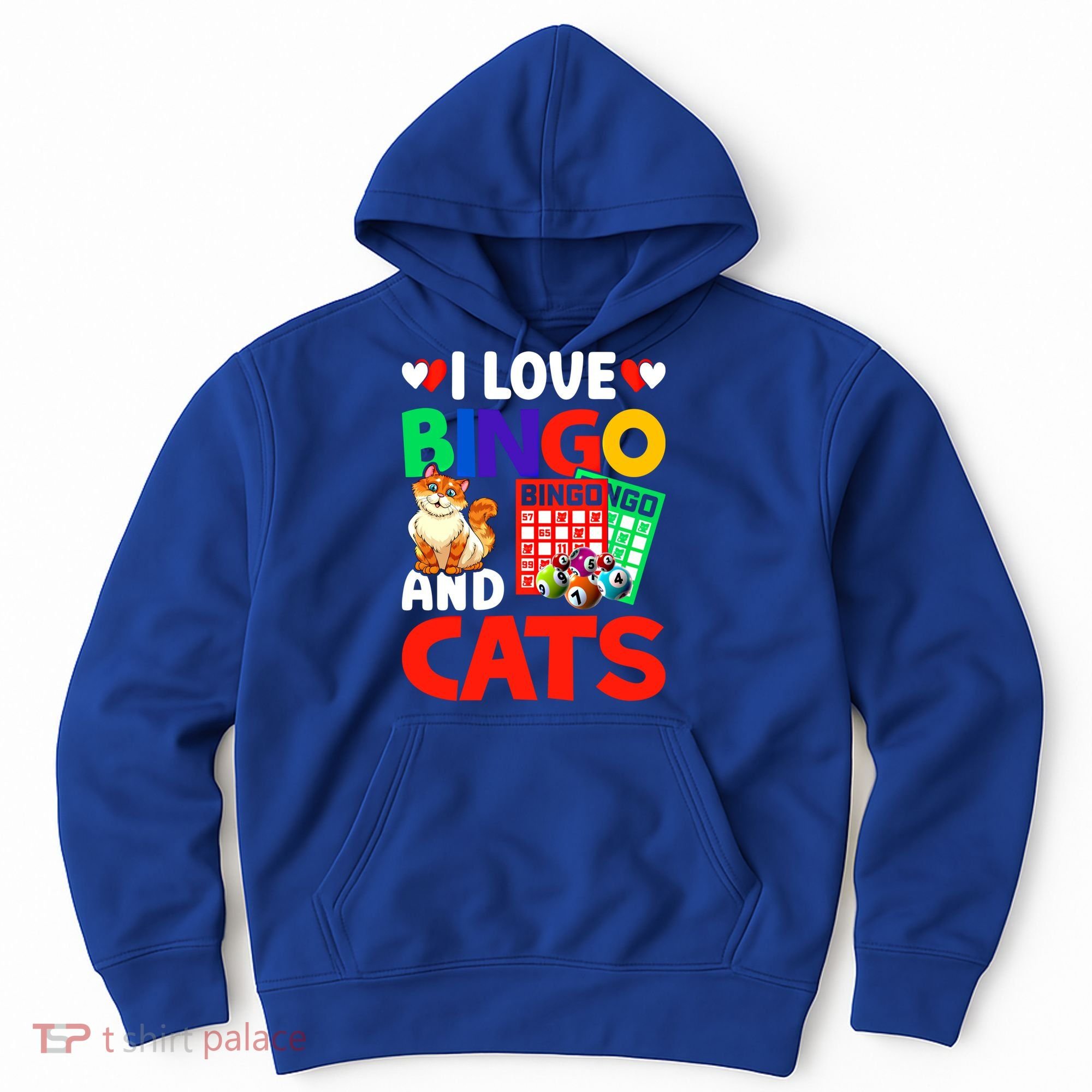 I Love Bingo And Cats Bingo Caller Humor Lottery Lucky Great Gift Hoodie