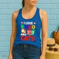 I Love Bingo And Cats Bingo Caller Humor Lottery Lucky Great Gift Women's Tank Top thumb 2