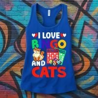 I Love Bingo And Cats Bingo Caller Humor Lottery Lucky Great Gift Women's Tank Top thumb 3