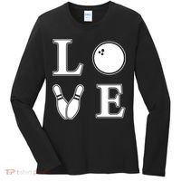 I Love Bowling Life Love To Bowl Bowling Lover Cool Gift Women's Long Sleeve Shirt thumb 0