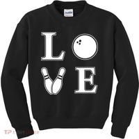 I Love Bowling Life Love To Bowl Bowling Lover Cool Gift Kids Sweatshirt thumb 0