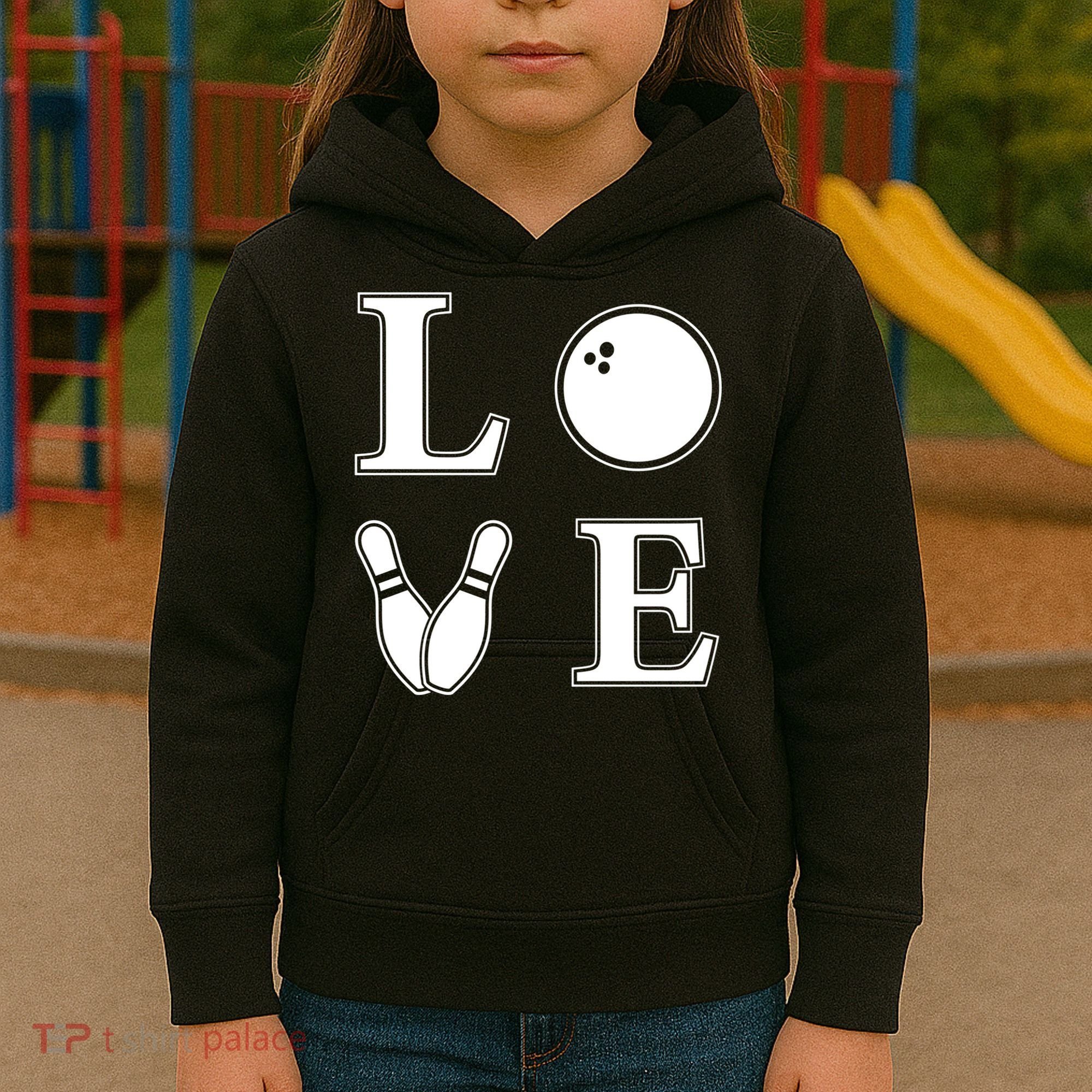 I Love Bowling Life Love To Bowl Bowling Lover Cool Gift Kids Hoodie
