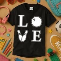 I Love Bowling Life Love To Bowl Bowling Lover Cool Gift Kids T-Shirt thumb 3