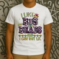 I Like Big Beads And I Can Not Lie Fat Tuesday For Mardi Gras T-Shirt thumb 3