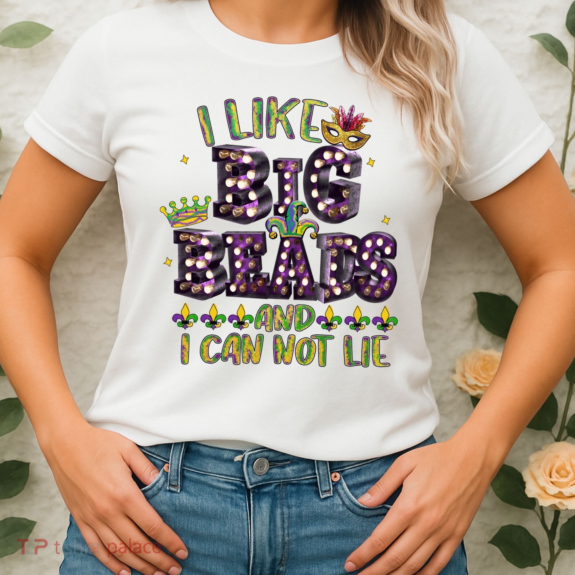 I Like Big Beads And I Can Not Lie Fat Tuesday For Mardi Gras Women's T-Shirt
