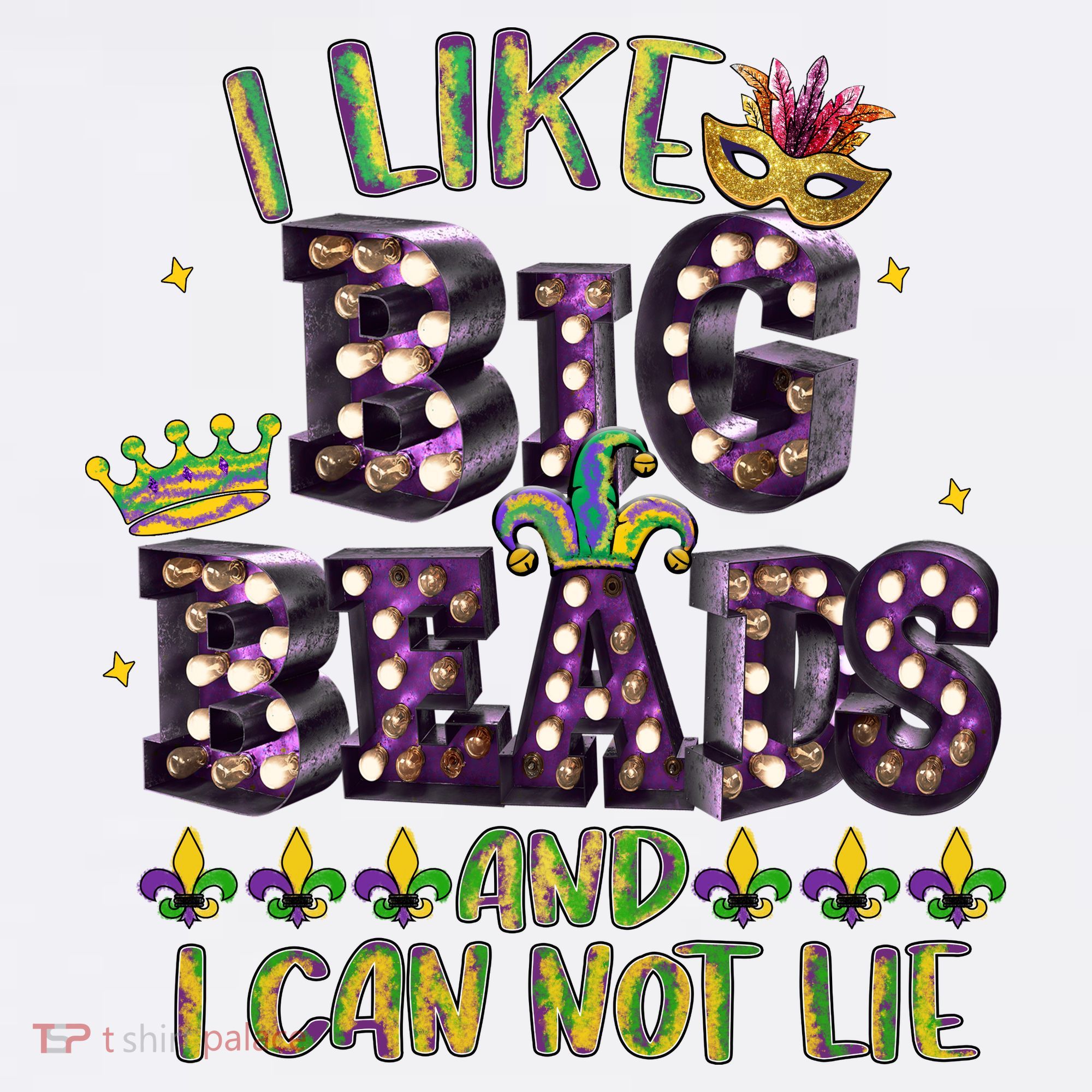 I Like Big Beads And I Can Not Lie Fat Tuesday For Mardi Gras Women's T-Shirt