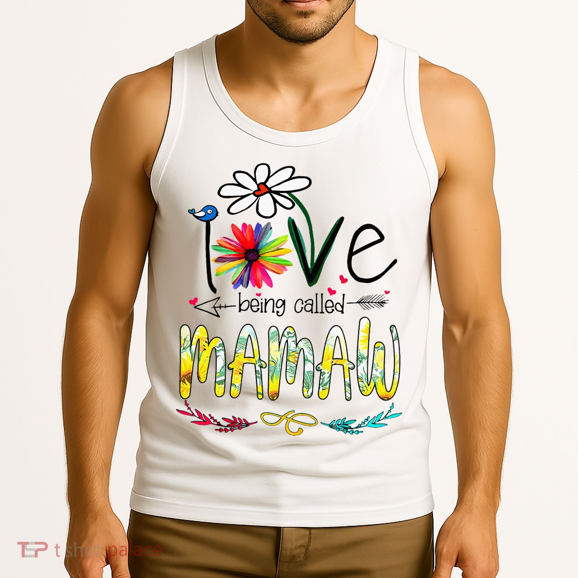 I Love Being Called Mamaw Sunflower Mothers Day Gift Tank Top