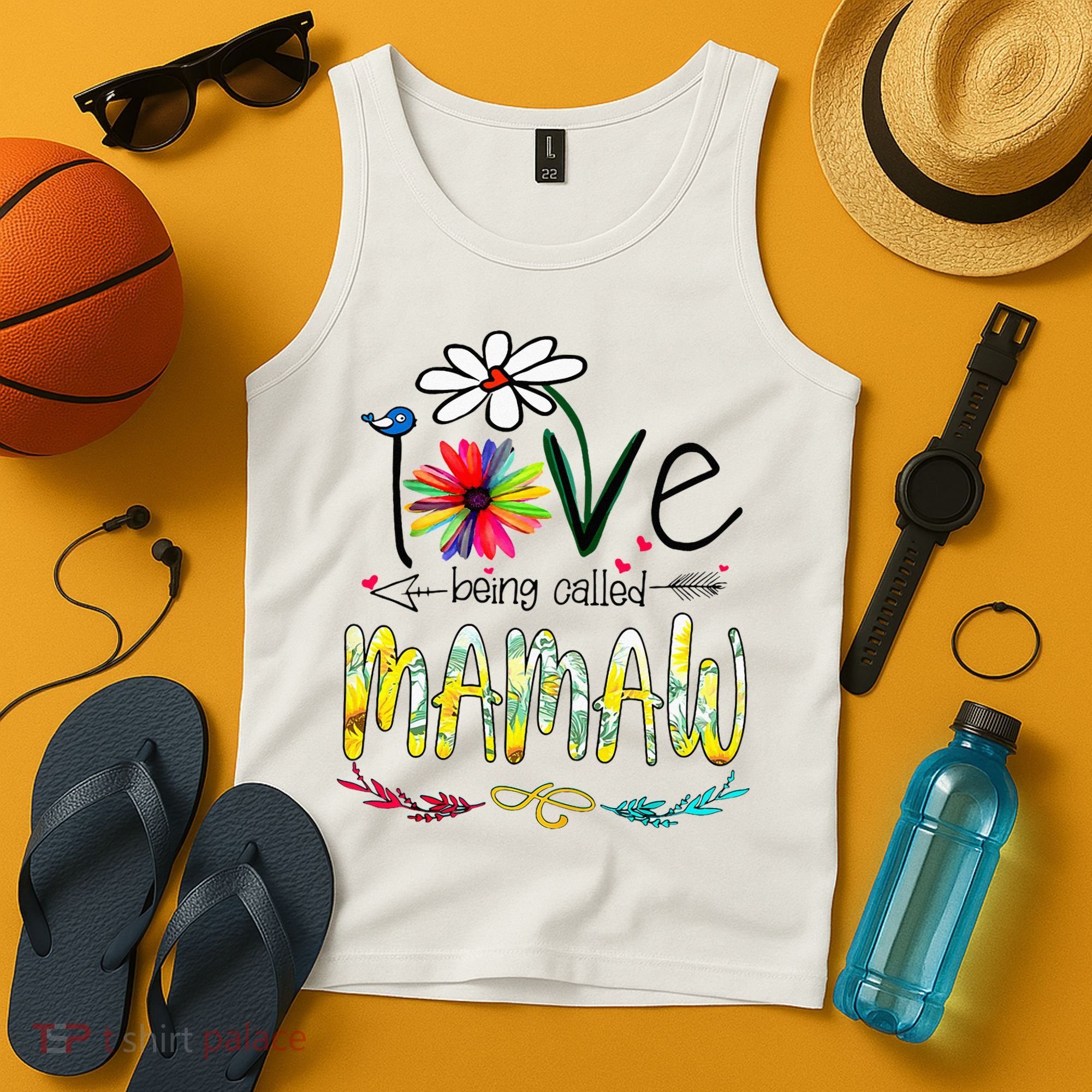 I Love Being Called Mamaw Sunflower Mothers Day Gift Tank Top