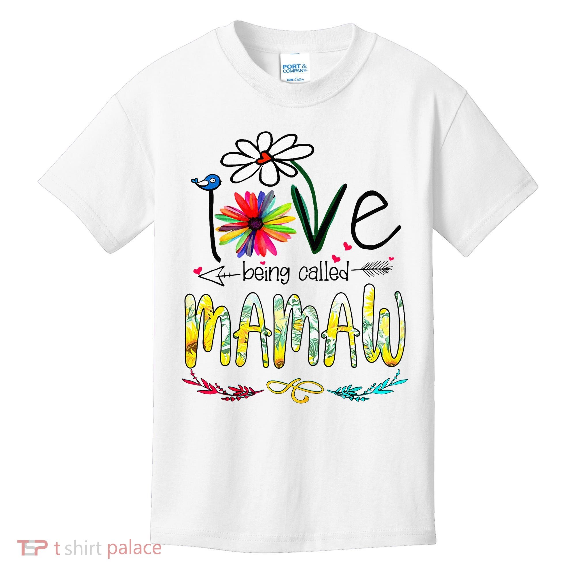 I Love Being Called Mamaw Sunflower Mothers Day Gift Kids T-Shirt