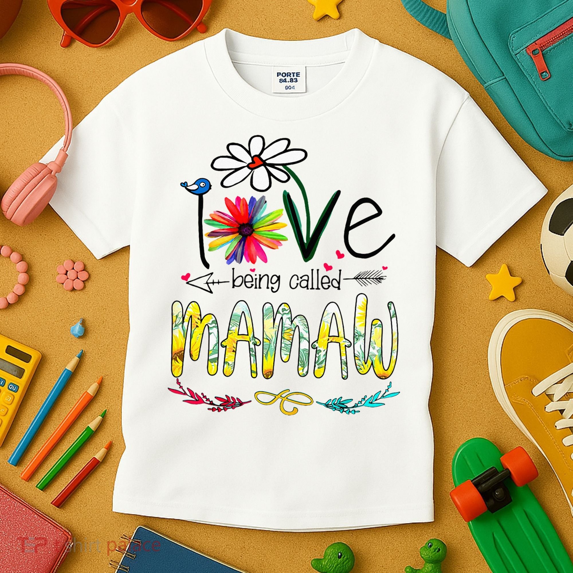I Love Being Called Mamaw Sunflower Mothers Day Gift Kids T-Shirt