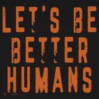 Inspirational Lets Be Better Humans Funny Gift USA-Made Doggie Bandana thumb 2
