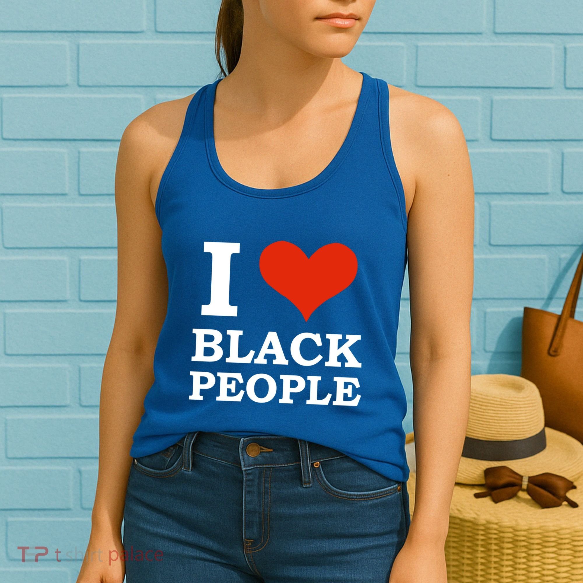 I Love Black People Black Is Beautiful Black Pride Melanin Funny Gift Women's Tank Top