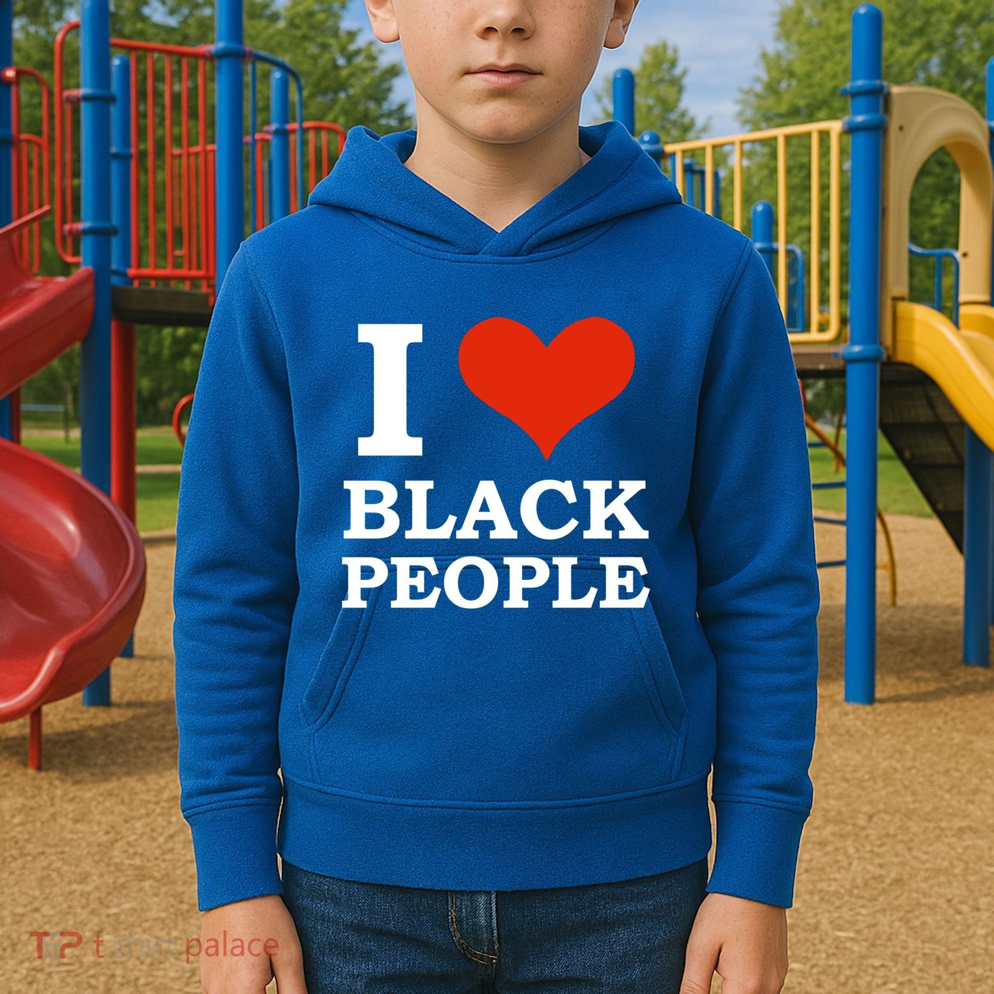 I Love Black People Black Is Beautiful Black Pride Melanin Funny Gift Kids Hoodie