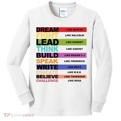 Inspiring Leaders Black History Month Kids Long Sleeve Shirt