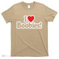 I Love Boobies Heart Boobs Breasts Awareness Cancer Breast Joke Big Boob T-Shirt thumb 0