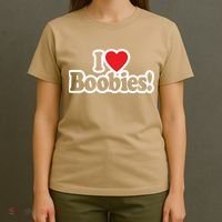 I Love Boobies Heart Boobs Breasts Awareness Cancer Breast Joke Big Boob T-Shirt thumb 4