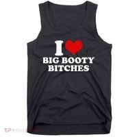 I Love Big Booty Bitches Funny Party Heart Graphic Tank Top thumb 0