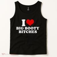 I Love Big Booty Bitches Funny Party Heart Graphic Tank Top thumb 2