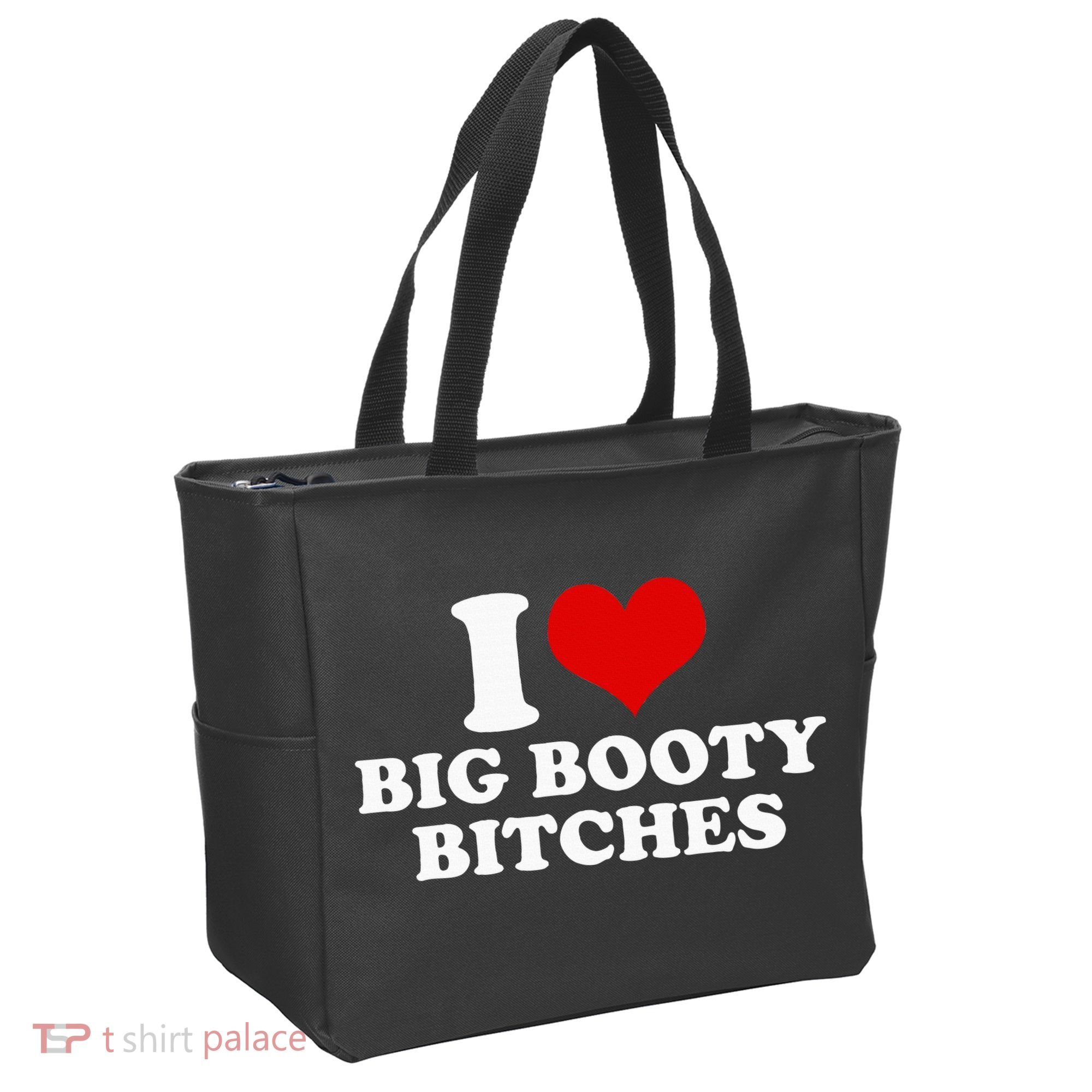 I Love Big Booty Bitches Funny Party Heart Graphic Tote Bag