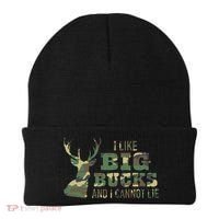 I Like Big Bucks And I Cannot Lie Camo Gift Beanie thumb 0