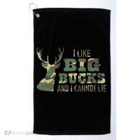 I Like Big Bucks And I Cannot Lie Camo Gift Golf Towel thumb 0