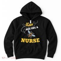 I Love BeeIng A Nurse Honey Bee Job Hoodie thumb 0