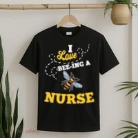 I Love BeeIng A Nurse Honey Bee Job T-Shirt thumb 2