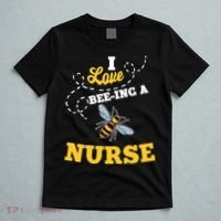 I Love BeeIng A Nurse Honey Bee Job T-Shirt thumb 5
