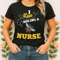 I Love BeeIng A Nurse Honey Bee Job Women's T-Shirt thumb 2